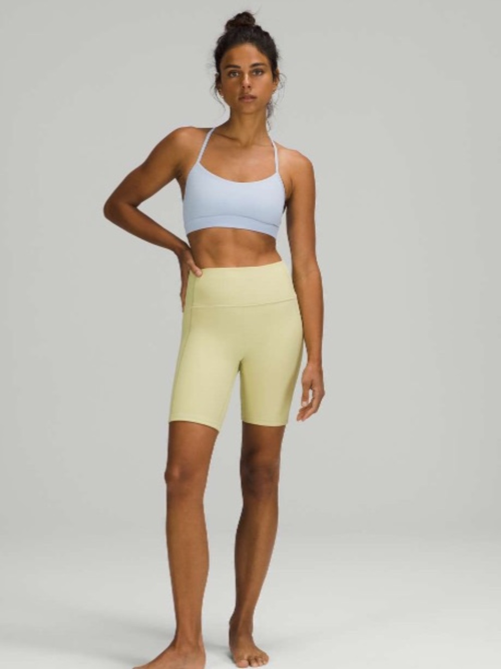 Lululemon 2 Ribbed contoured high rise  Bike Shorts - dew Green